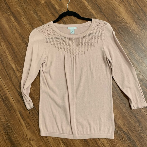 H&M Sweaters - Pale pink sweater with 3/4 sleeves H&M size S